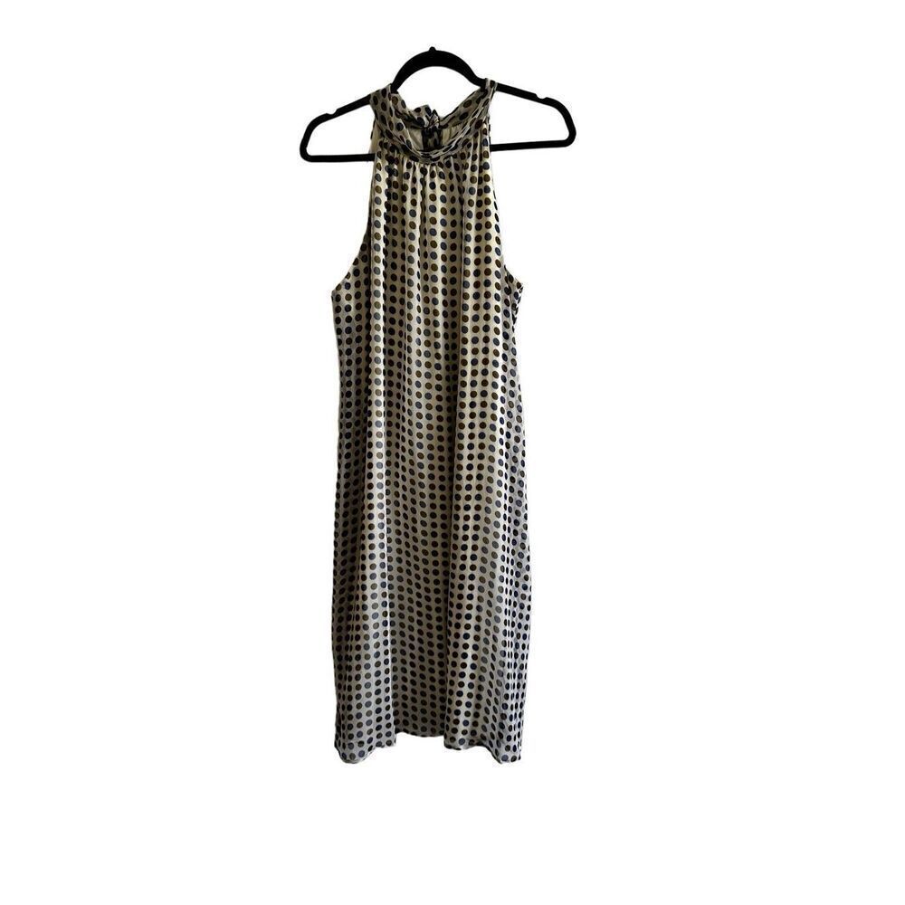 Jonathan Martin Navy & Green Polka-a-Dot Dress Lined Size 14